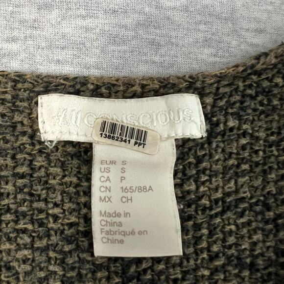 H&M Conscious Sweater Womens Small Green V Neck Knit Pullover Long Sleeve Casual - Picture 6 of 11